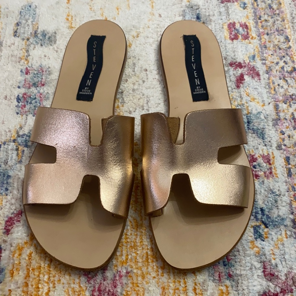 Steven madden sandals rose gold